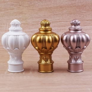 窗帘杆头罗马杆堵头装 饰头帽固定头子配件两头封口套头辅料皇冠款