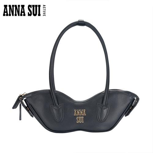 ANNA SUI安娜苏运动 明星同款黑色蝶形手提皮包小巧精致百搭便捷