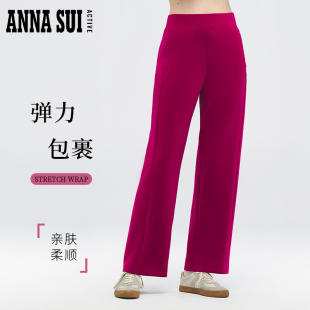 弹力运动休闲针织直筒长裤 棉花糖系列 女百搭 SUI安娜苏运动 ANNA