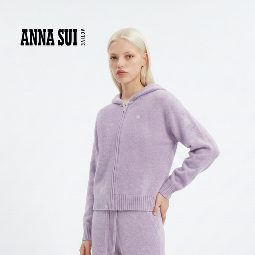 安娜苏运动外套女秋冬新品拉链连帽上衣 ANNASUI ACTIVE