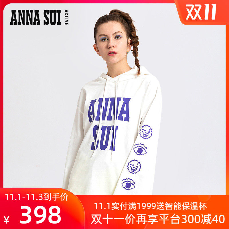 ASA秋款棉质长袖印花大logo连帽卫衣 ANNA SUI ACTIVE 安娜苏运动在类目 运动服/休闲服装, 运动卫衣/套头衫中 - 来自Buy2taobao.com提供专业的淘宝代购服务