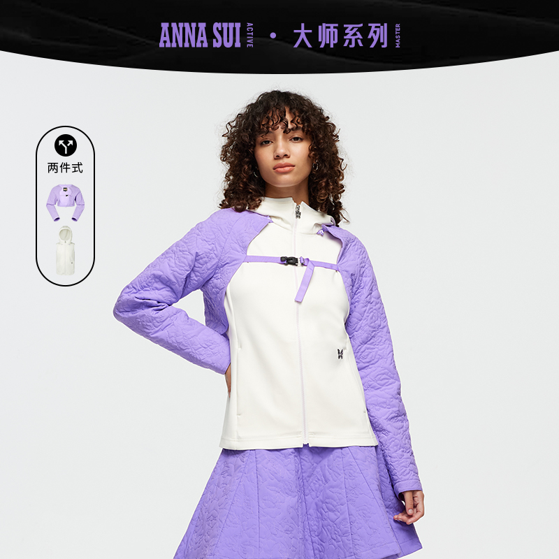 ANNA SUI安娜苏运动 Master大师系列 玫瑰绗缝可拆卸高尔夫外套