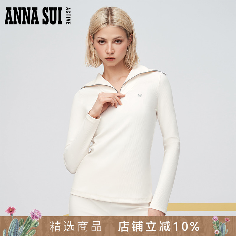 Annasui复古翻领女士t恤