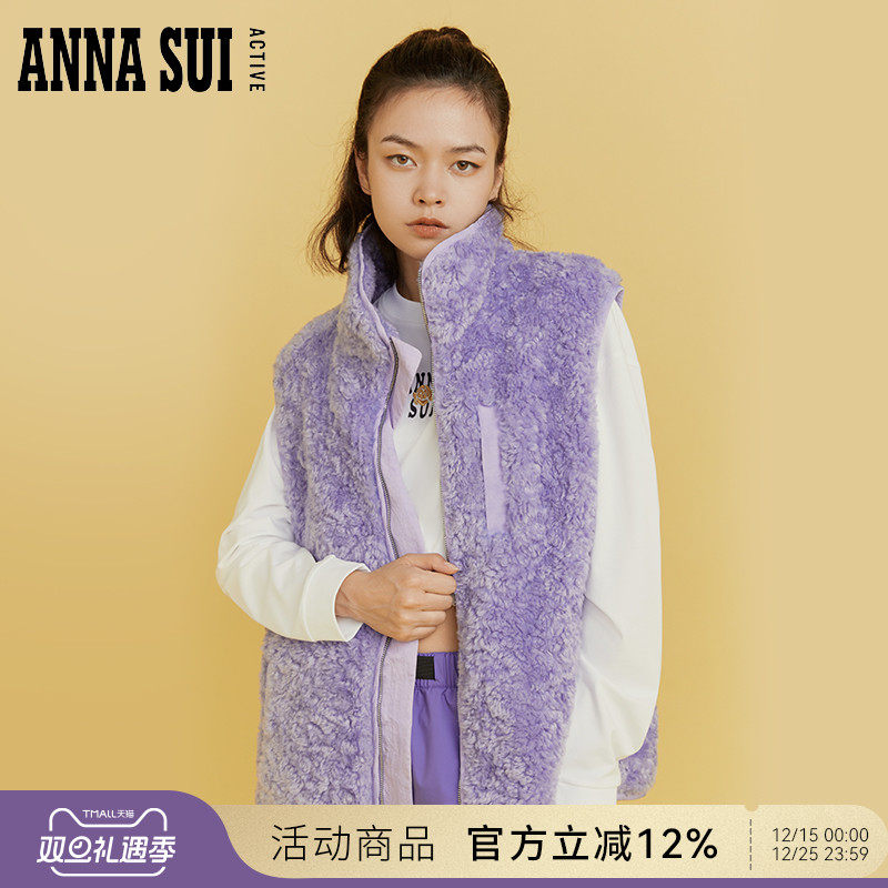 ASA安娜苏羊羔绒马甲无袖背心