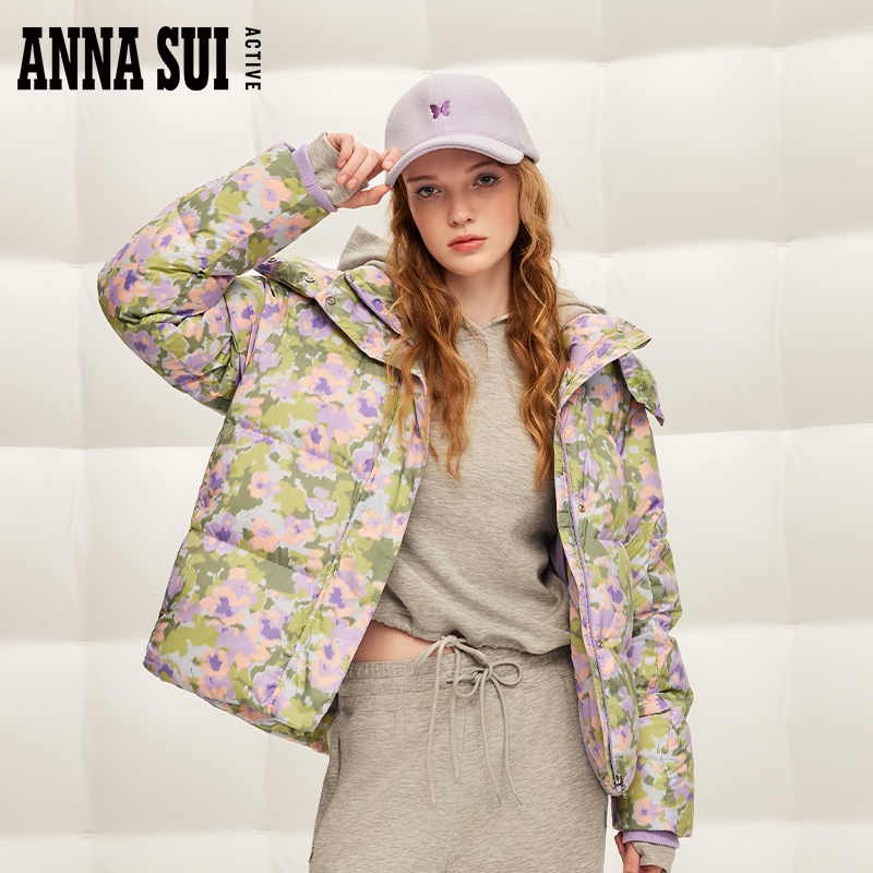 超轻加厚90%白鹅绒印花羽绒服