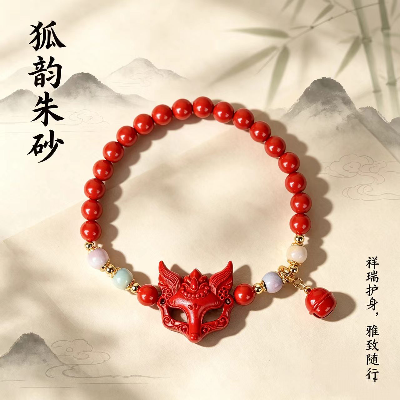 真品一级朱砂手串女款正品原矿佩戴平安护身符灵狐手链本命年礼物
