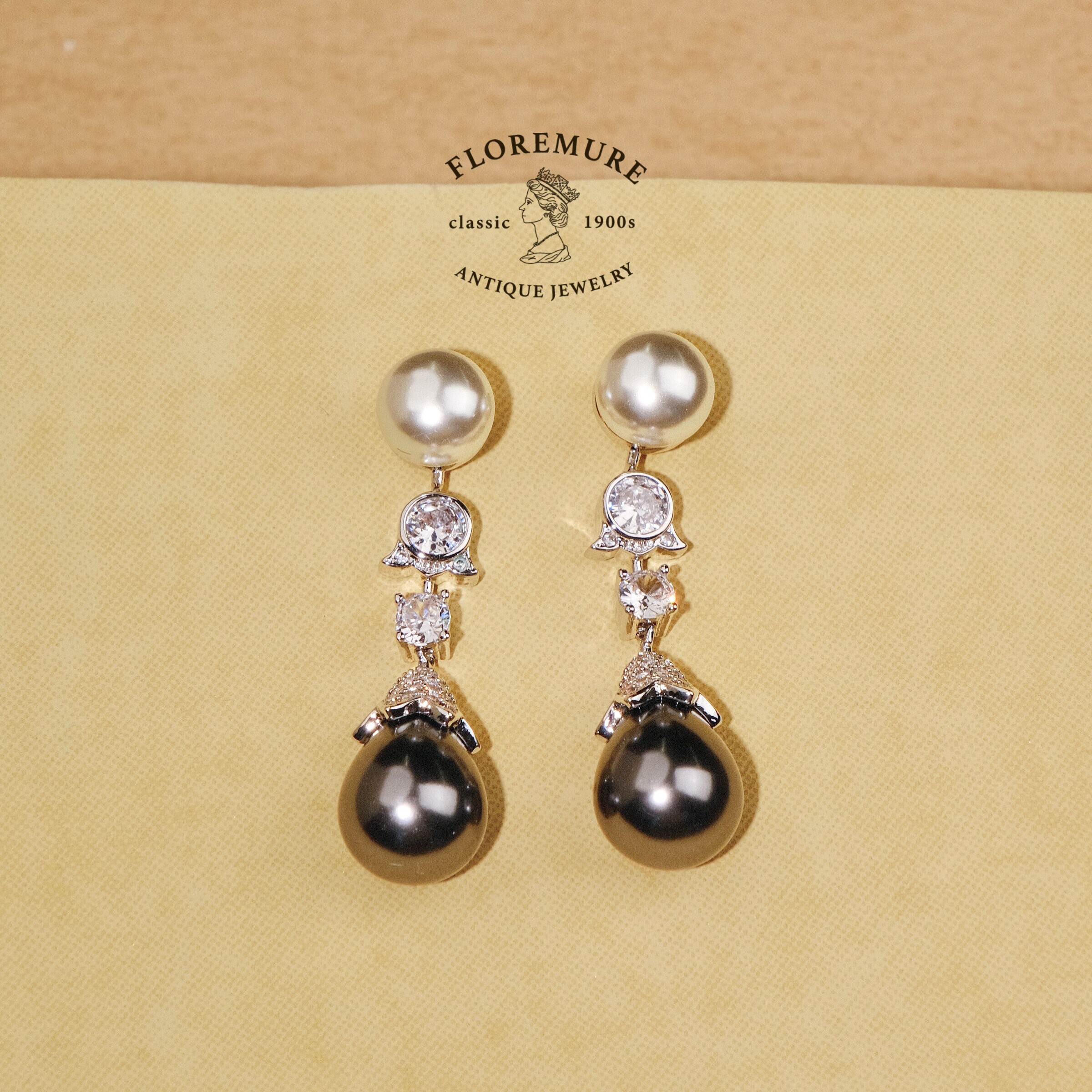 C@rtier古董珠宝珍珠吊坠耳饰