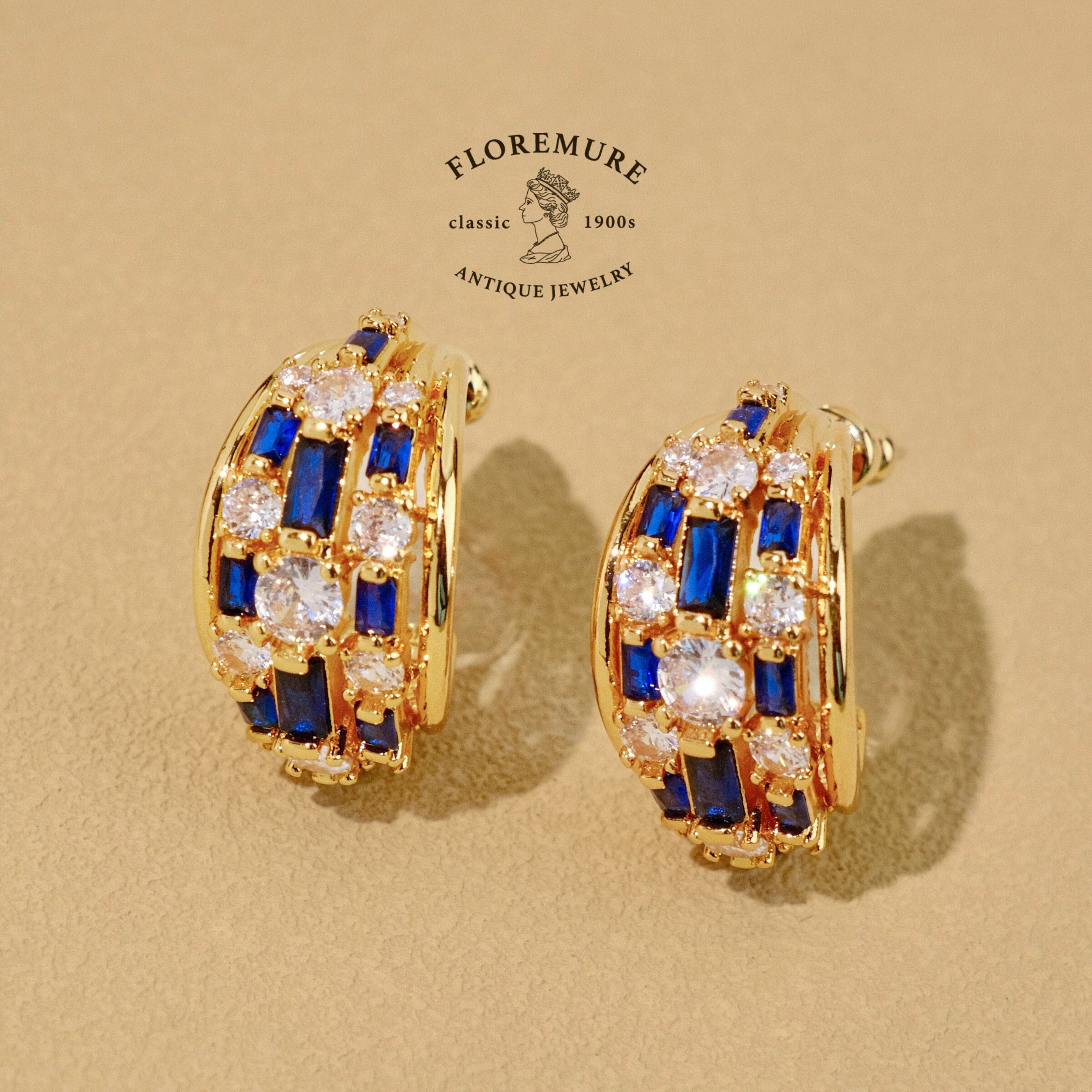 floremure古董廊C圈宽版镂空耳饰