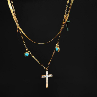 Vintage古着 Cross项链 Green