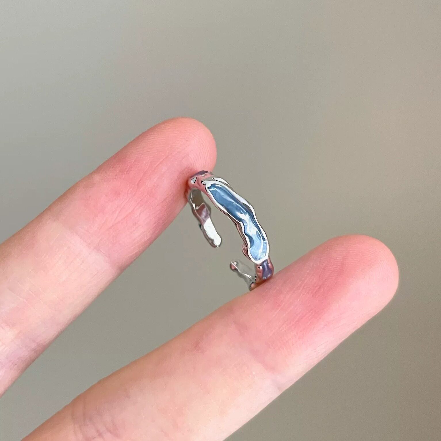 Vintage古着 Seawater Turns Blue戒指 - 实物图