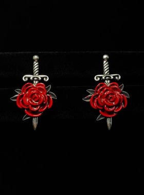 Vintage古着 Medieval Sword Rose耳饰