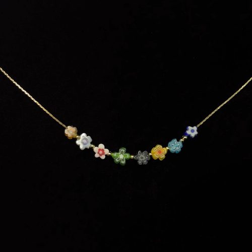 Vintage古着 Colorful daisies beads项链