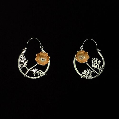 Vintage古着 Silver plant leaves耳饰