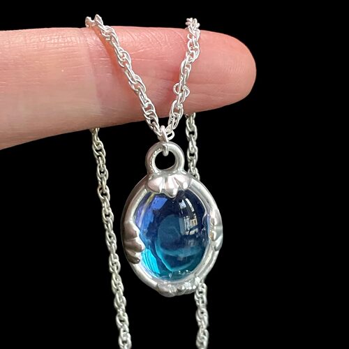 Vintage古着 Engraved fan love项链