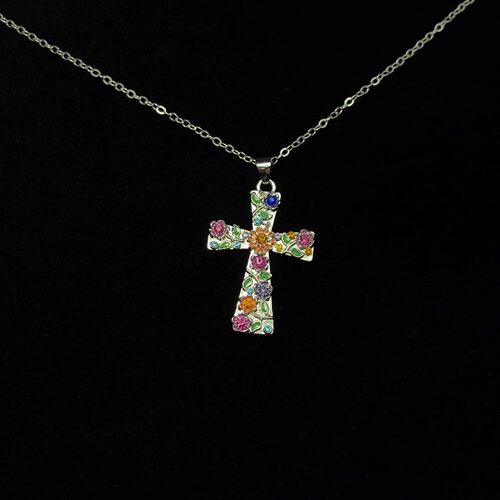 Vintage古着 Flower vine cross项链