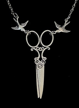 Vintage古着 Flying bird scissors项链