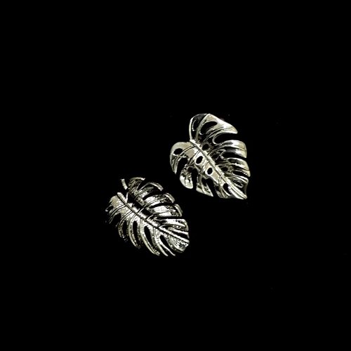 Vintage古着 Monstera Green Leaf耳饰
