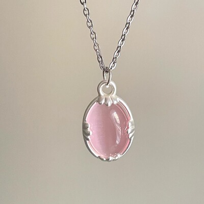 Vintage古着 Engraved fan love项链