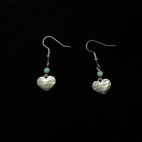 Vintage古着 Turquoise love耳饰