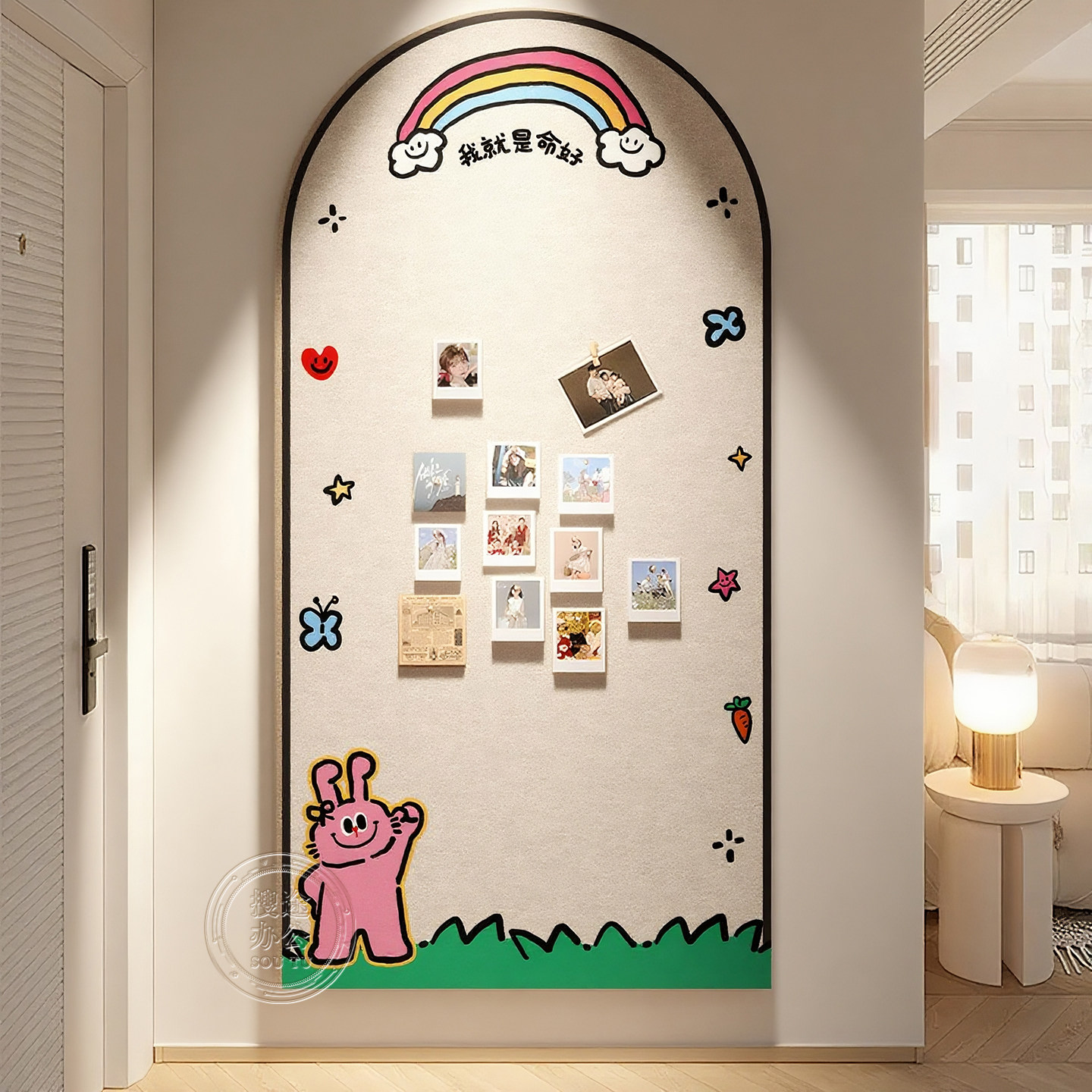 毛毡墙贴毛毡板照片墙展示墙背景板玄关挂墙壁客厅拍立得照片展示墙面