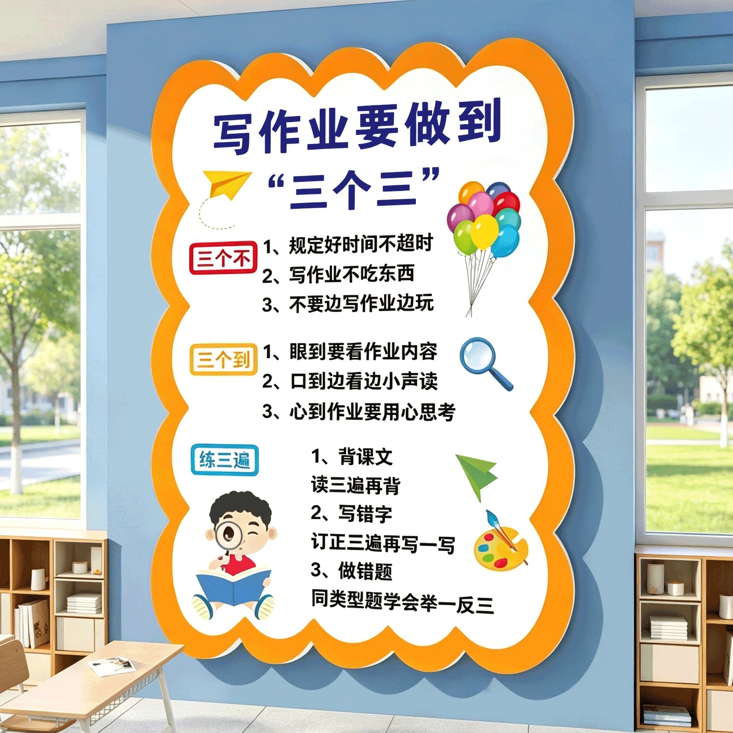 【急速发货】托管班级文化墙图片