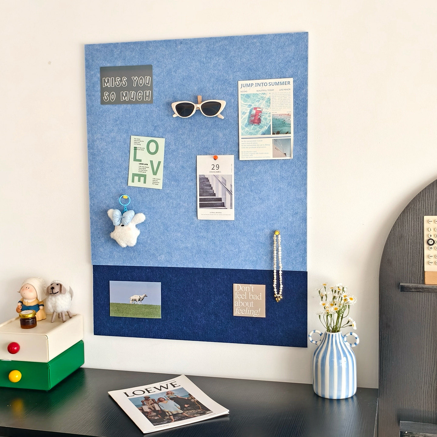 毛毡板照片墙贴展示板免打孔拍立得相册墙留言板墙面装饰墙贴首饰相片