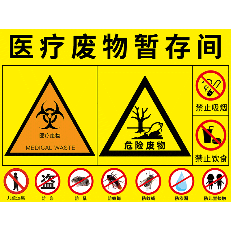 医疗废物暂存间标识医疗废物标贴