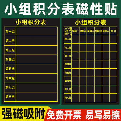 班级小组积分表黑板贴磁性贴