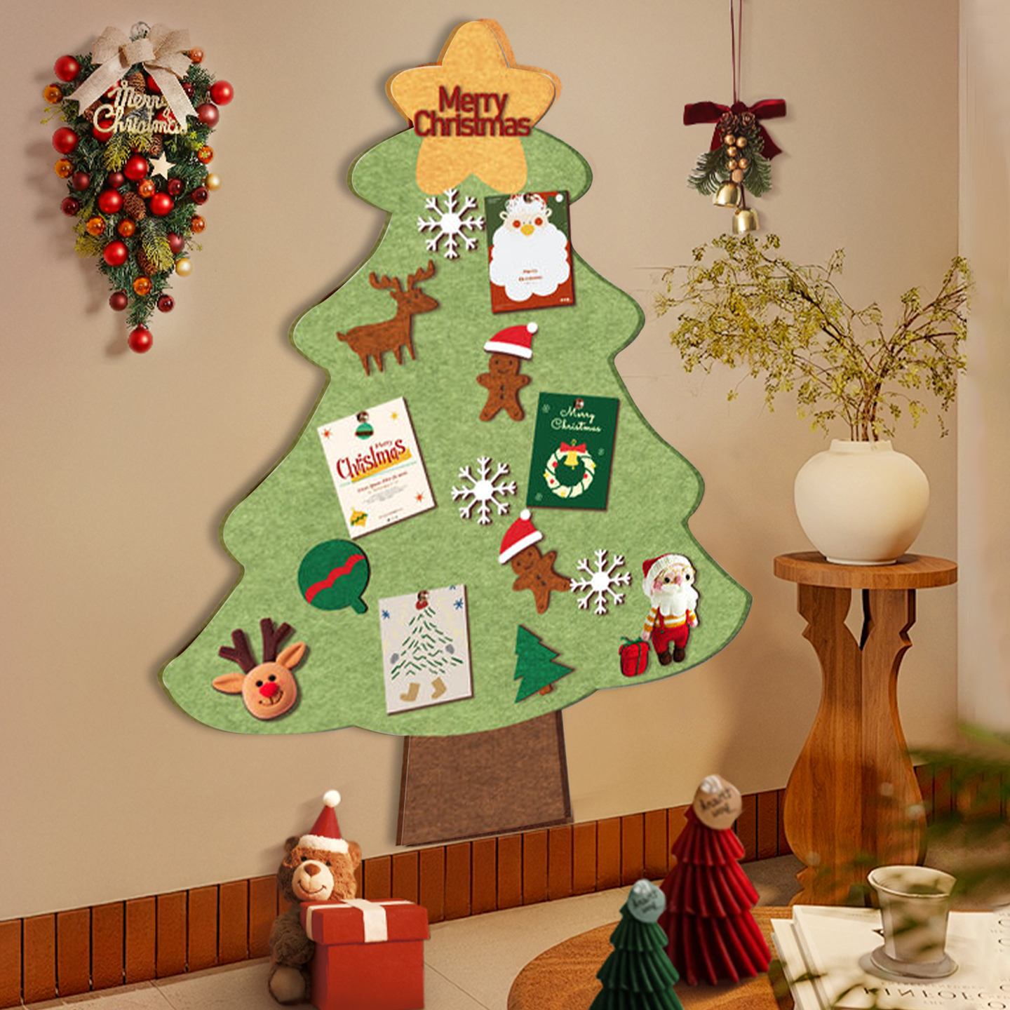 免打孔毛毡板墙贴照片墙展示墙