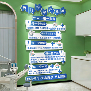 口腔诊所医院墙面装饰牙科诊室标准文化宣传海报挂画形象墙布置QT