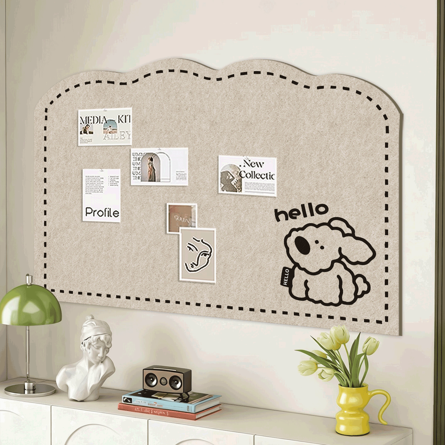 毛毡板照片展示墙免打孔