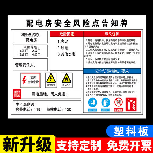 配电房安全标识牌危险源