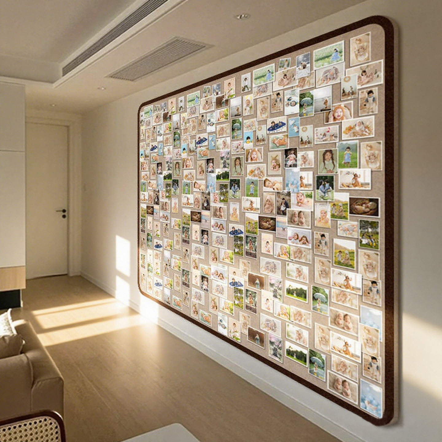 毛毡墙贴照片墙背景板墙面装饰毛毡板创意照片墙高级感客厅免打孔相册