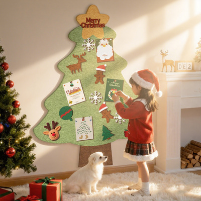 圣诞树毛毡板免打孔墙面装饰
