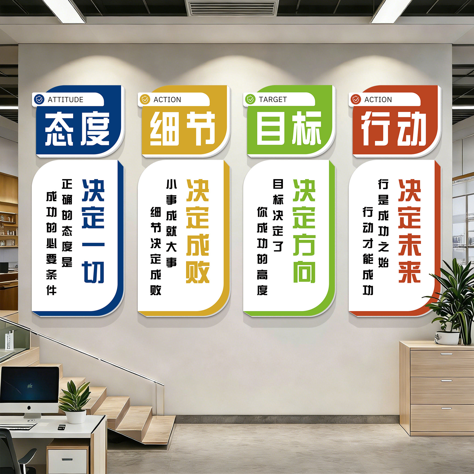 办公室氛围布置员工团队激励志标语公司企业文化形象墙面装饰画QT,家居饰品,文化墙贴,淘宝优惠券,粉丝福利购,淘宝优惠卷