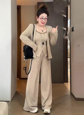 大码秋冬显瘦慵懒风三件套
