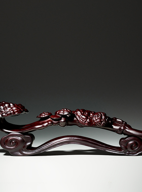 黑檀木雕刻如意摆件中式实木客厅装饰木质工艺品摆设乔迁新居礼品