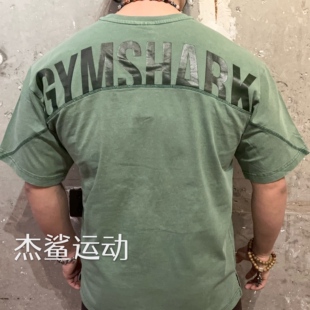 重磅GYMSHARK POWER WASHED男女运动休闲水洗棉圆领宽松短袖E5