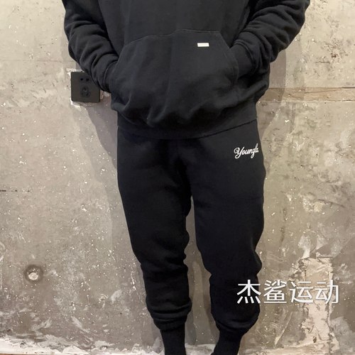 秋冬必入好穿YLA男女运动休闲刺绣字母标加绒保暖宽松收口卫裤O3