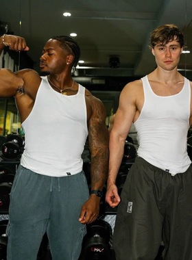 回馈Gymshark ribbed男百搭纯色运动休闲高弹修身小标螺纹背心D7