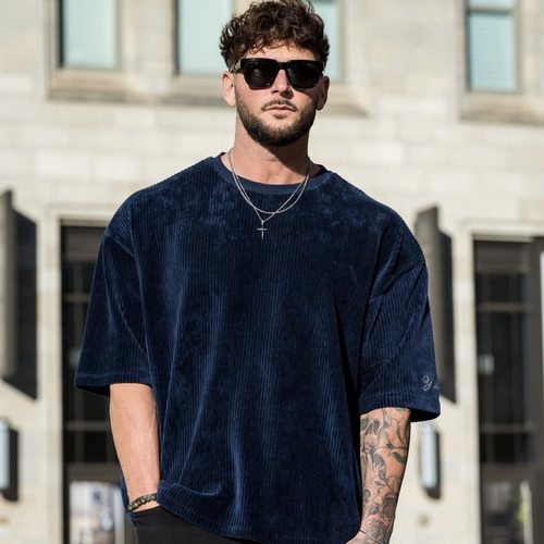 断码清仓YLA新款袖口刺绣标男女运动休闲舒适宽松圆领五分短袖M2