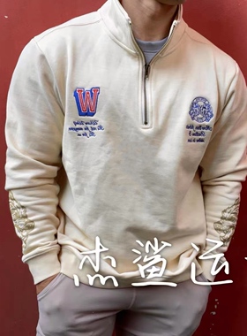 超帅现货DARC狼头限量秋冬男女薄绒刺绣标半拉链棉质套头卫衣L6