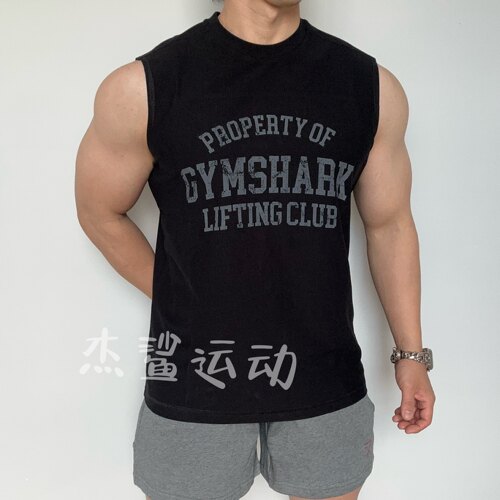 Gymshark lightweight slub男运动休闲宽松透气无袖背心G6