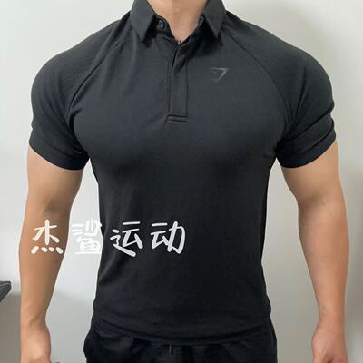 绝唱！Gymshark新款无缝seamless男运动休闲速干翻领修身Polo短袖