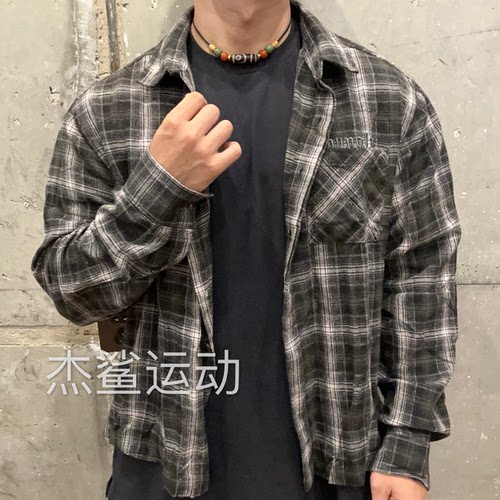 多色入福利款YLA男女运动休闲春秋纯棉刺绣标翻领长袖衬衫薄外套