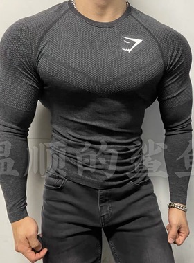 Gymshark舒适显大主推无缝幻影五代男士运动健身显身材修身长袖