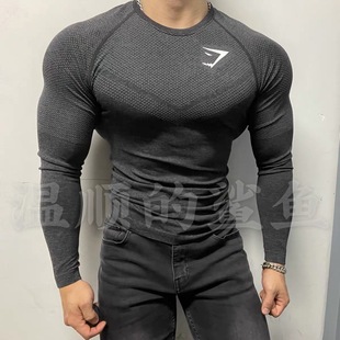 长袖 Gymshark舒适显大主推无缝幻影五代男士 运动健身显身材修身