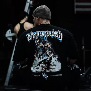 VANQUISH新款古希腊之神VQ男运动健身休闲宽松显大圆领棉短袖B11