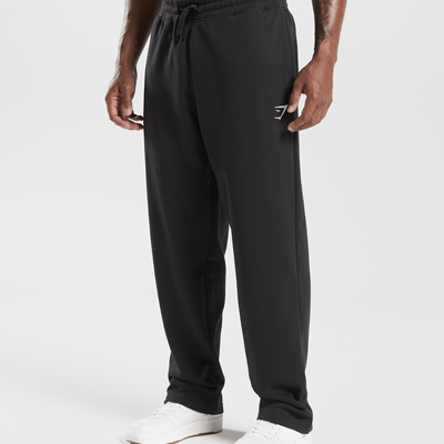 现货Gymshark CREST刺绣标男士运动休闲宽松纯棉直筒纯色长裤N7