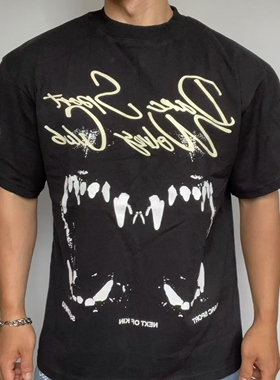 清仓特价DARC狼头双牙系列男女运动休闲棉质透气圆领宽松短袖